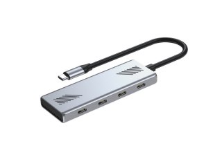 GEMBIRD 4-PORTOWY HUB USB-C 3.2 (GEN 2) TYPU C SZARY