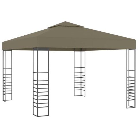 Altana ze sznurem lampekLED, 3x3 m, taupe