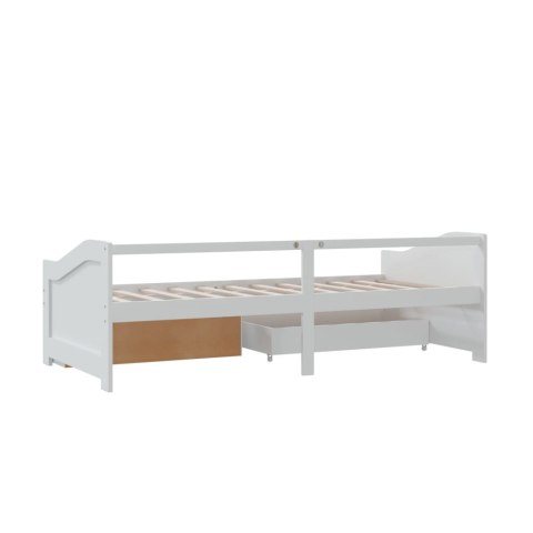3-osobowa sofa/łóżko z szufladami, biała, sosnowa, 90 x 200 cm