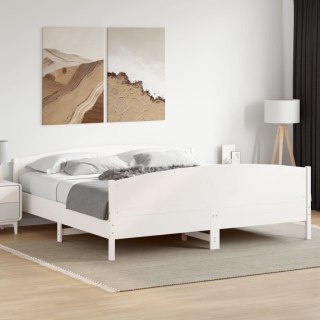 Łóżko bez materaca, białe, 200x200 cm, lite drewno sosnowe