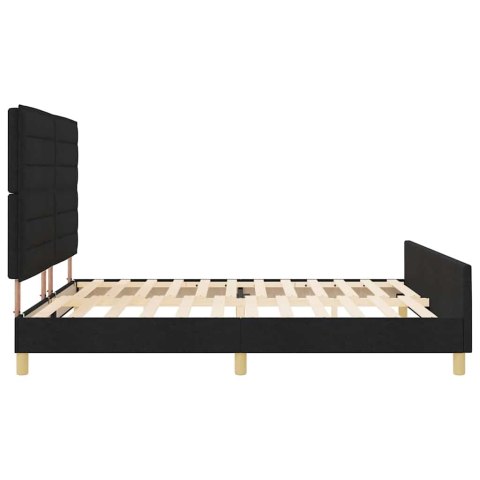 Ramka łóżka Z zagłówkiem Czarny 180 x 200 cm tkanina