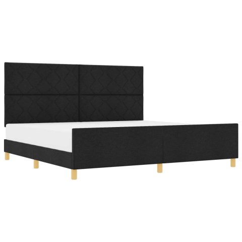 Ramka łóżka Z zagłówkiem Czarny 200 x 200 cm tkanina