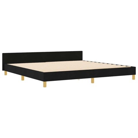 Ramka łóżka Z zagłówkiem Czarny 200 x 200 cm tkanina