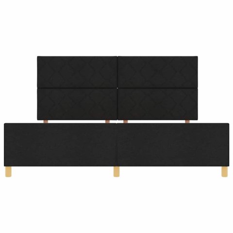 Ramka łóżka Z zagłówkiem Czarny 200 x 200 cm tkanina