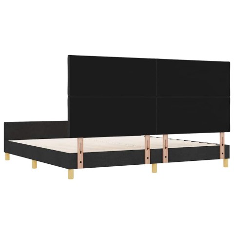 Ramka łóżka Z zagłówkiem Czarny 200 x 200 cm tkanina