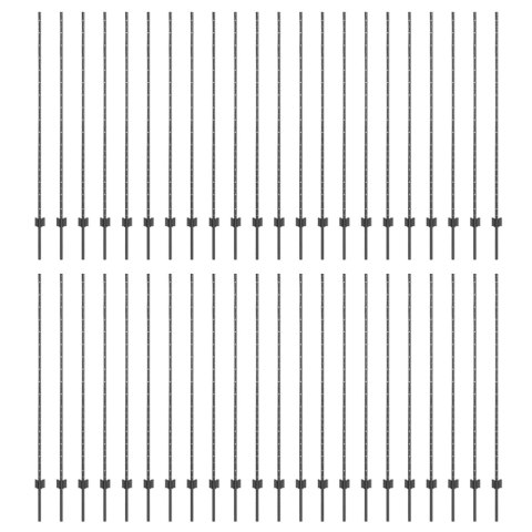 Słupek ogrodzeniowy. 44 pcs Szary 200 cm Stal