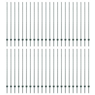 Słupek ogrodzeniowy. 44 pcs Zielony 200 cm Stal