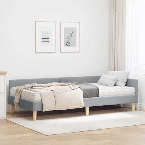 Rama Łóżka Narożnego z Materacem 2 pcs Jasnoszary tkanina