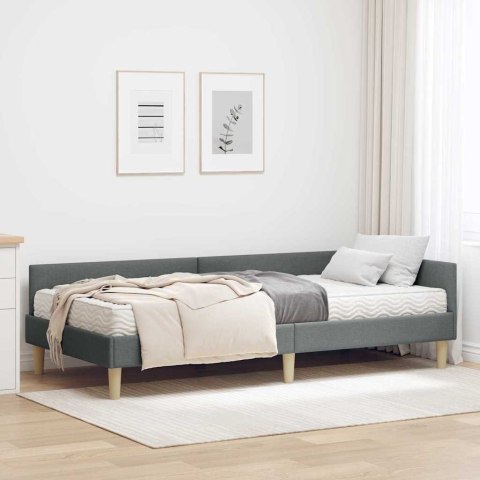 Rama Łóżka Narożnego z Materacem 2 pcs Szary tkanina