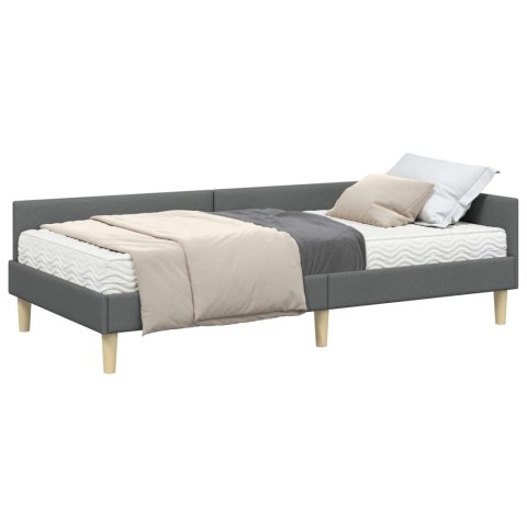 Rama Łóżka Narożnego z Materacem 2 pcs Szary tkanina