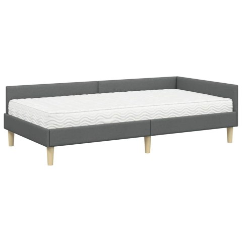 Rama Łóżka Narożnego z Materacem 2 pcs Szary tkanina
