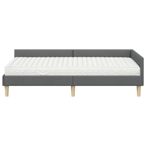 Rama Łóżka Narożnego z Materacem 2 pcs Szary tkanina