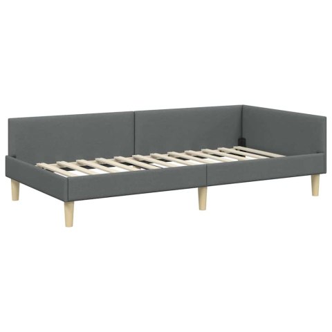 Rama Łóżka Narożnego z Materacem 2 pcs Szary tkanina