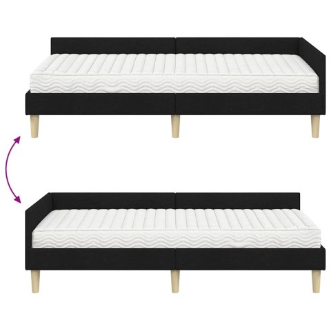 Rama Łóżka Narożnego z Materacem 2 pcs Zielony tkanina