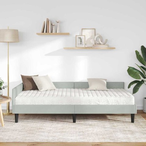 Rama Łóżka Narożnego z Materacem Inny 2 pcs Jasnoszary Aksamit