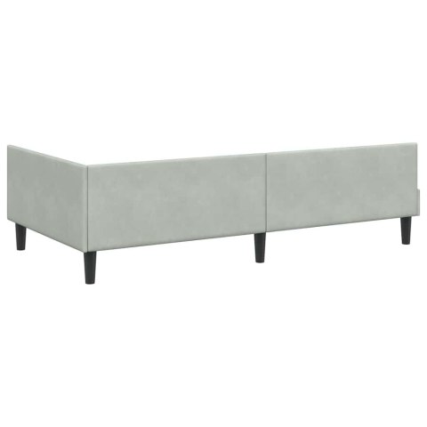 Rama Łóżka Narożnego z Materacem Inny 2 pcs Jasnoszary Aksamit