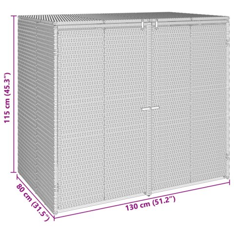 Pojemnik na śmieci 2 pcs Czarny 65 x 80 x 115 cm Polietylen