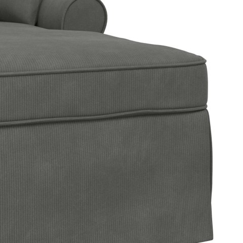 Chaise Lounge z Fartuszkiem z poduszką 3 pcs Ciemnoszary