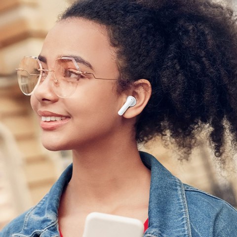 Słuchawki bezprzewodowe dokanałowe T13 ANC IPX5 Bluetooth - białe