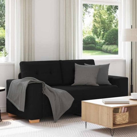 Sofa dwuosobowa, czarna, 180x77x82 cm, tkanina
