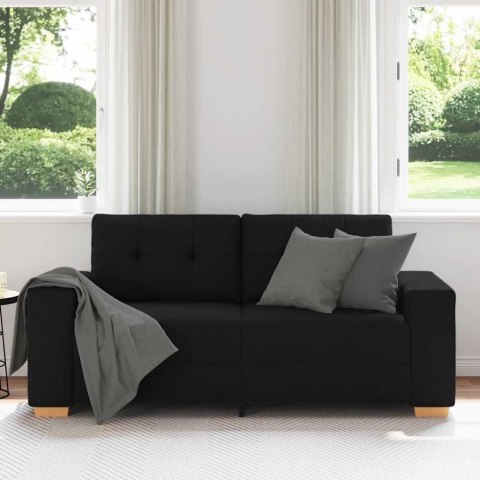 Sofa dwuosobowa, czarna, 180x77x82 cm, tkanina