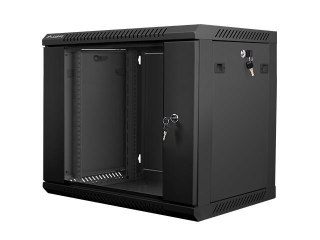 Szafa instalacyjna Rack wisząca 19" 9U 600x450 czarna Lanberg (flat pack)