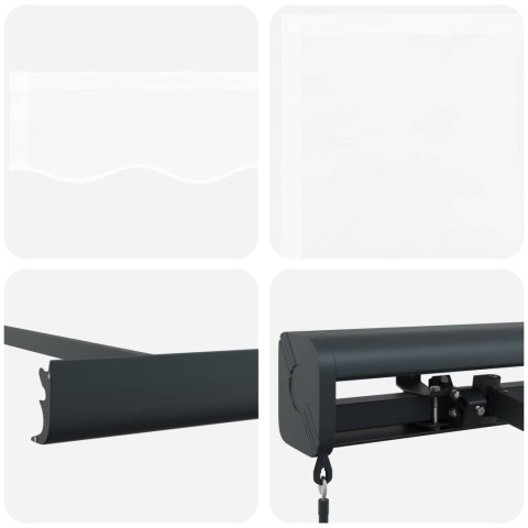 Markiza zwijana Biały 4 × 3 m Canvas i Aluminium