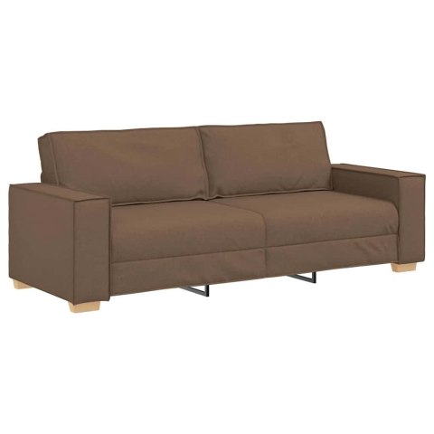 Sofa 3 pcs Brązowy 220 x 80 x 84 cm Tkanina lniana