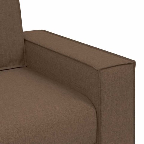 Sofa 3 pcs Brązowy 220 x 80 x 84 cm Tkanina lniana