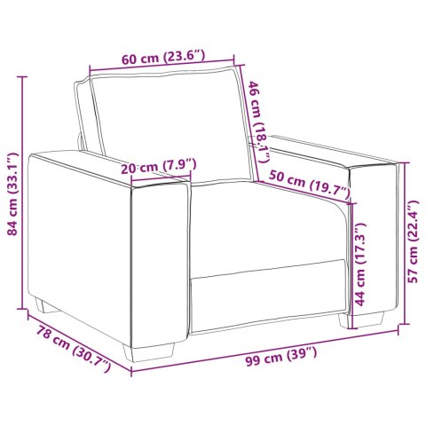 Sofa 3 pcs Brązowy 220 x 80 x 84 cm Tkanina lniana