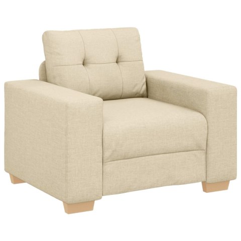 Sofa 3 pcs Kremowy 221 x 80 x 80 cm Tkanina lniana