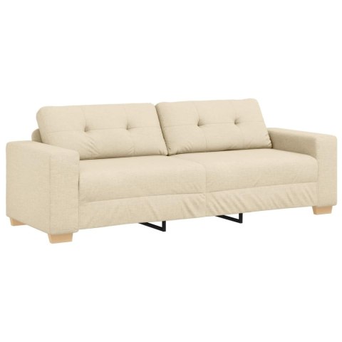 Sofa 3 pcs Kremowy 221 x 80 x 80 cm Tkanina lniana