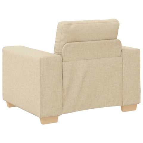 Sofa 3 pcs Kremowy 221 x 80 x 80 cm Tkanina lniana