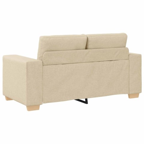Sofa 3 pcs Kremowy 221 x 80 x 80 cm Tkanina lniana
