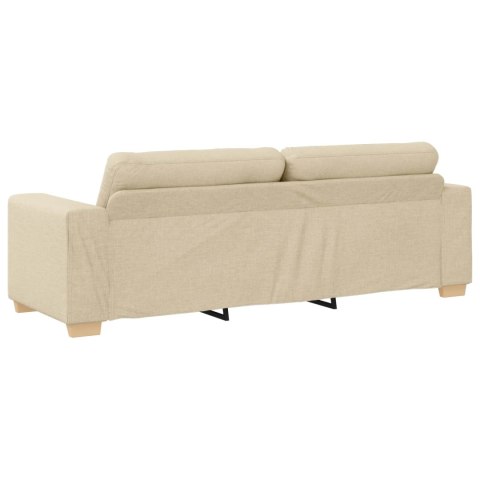 Sofa 3 pcs Kremowy 221 x 80 x 80 cm Tkanina lniana