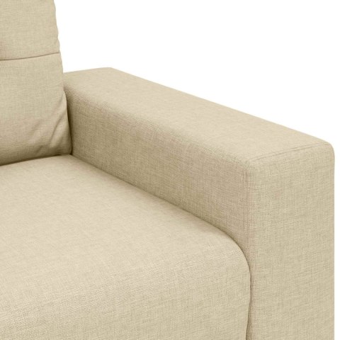 Sofa 3 pcs Kremowy 221 x 80 x 80 cm Tkanina lniana