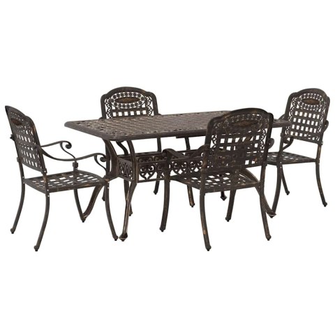 Zestaw do jadalni w ogrodzie 5 pcs kolor bronzu Aluminium