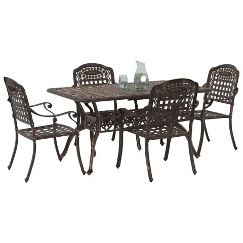 Zestaw do jadalni w ogrodzie 5 pcs kolor bronzu Aluminium