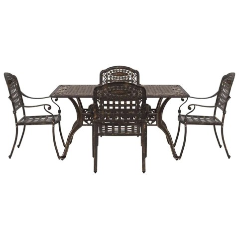 Zestaw do jadalni w ogrodzie 5 pcs kolor bronzu Aluminium