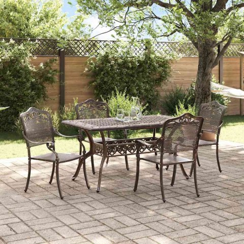 Zestaw do jadalni w ogrodzie 5 pcs kolor bronzu Aluminium