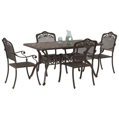Zestaw do jadalni w ogrodzie 5 pcs kolor bronzu Aluminium
