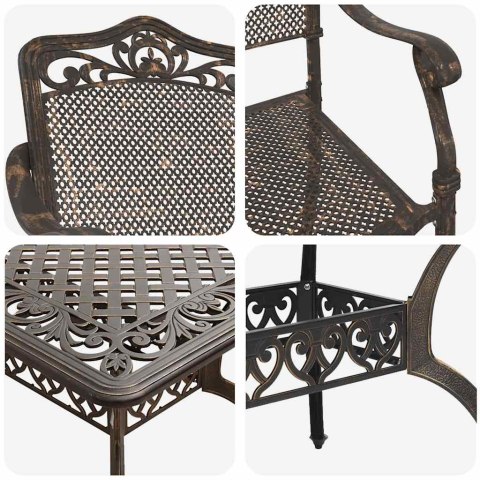 Zestaw do jadalni w ogrodzie 5 pcs kolor bronzu Aluminium