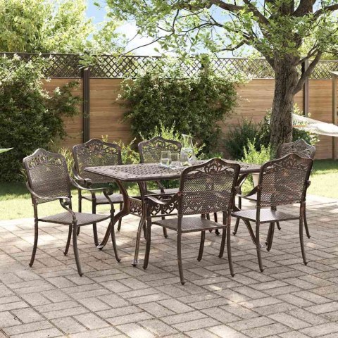 Zestaw do jadalni w ogrodzie 7 pcs kolor bronzu Aluminium