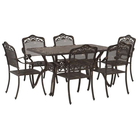 Zestaw do jadalni w ogrodzie 7 pcs kolor bronzu Aluminium