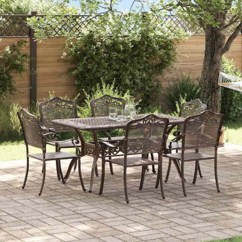 Zestaw do jadalni w ogrodzie 7 pcs kolor bronzu Aluminium