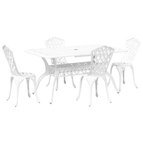 Zestaw do jadalni w ogrodzie 5 pcs Biały Aluminium