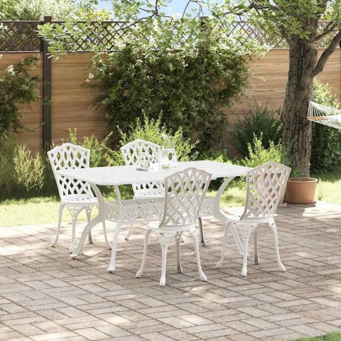 Zestaw do jadalni w ogrodzie 5 pcs Biały Aluminium