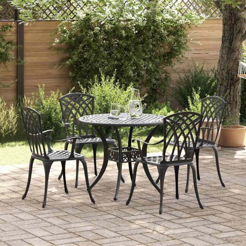 Zestaw do jadalni w ogrodzie 5 pcs Czarny Aluminium