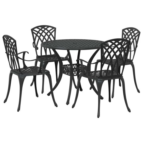 Zestaw do jadalni w ogrodzie 5 pcs Czarny Aluminium