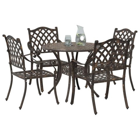 Zestaw do jadalni w ogrodzie 5 pcs kolor bronzu Aluminium